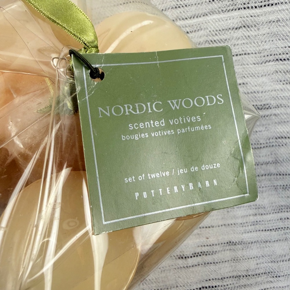 Pottery Barn‎ Nordic Woods Scented Votive Candles Set of 12 1.5" Tall Cozy Hygge - Picture 3 of 4